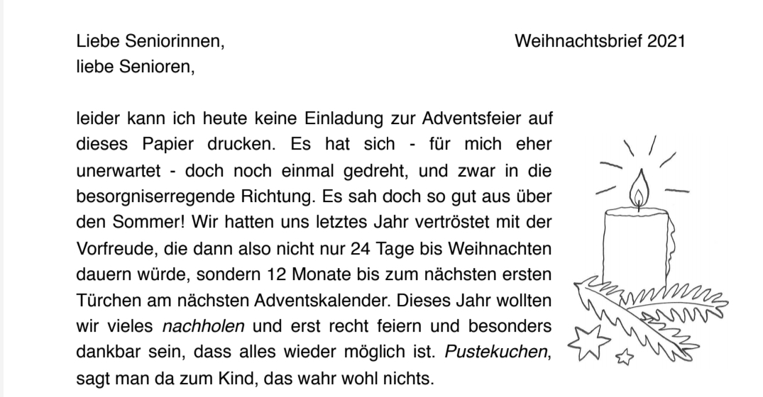 Senioren und keine Weihnachtsfeier